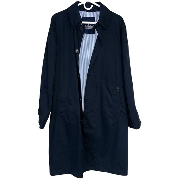 Men’s  Faconnable Navy Blue Trench Coat - Picture 1 of 10